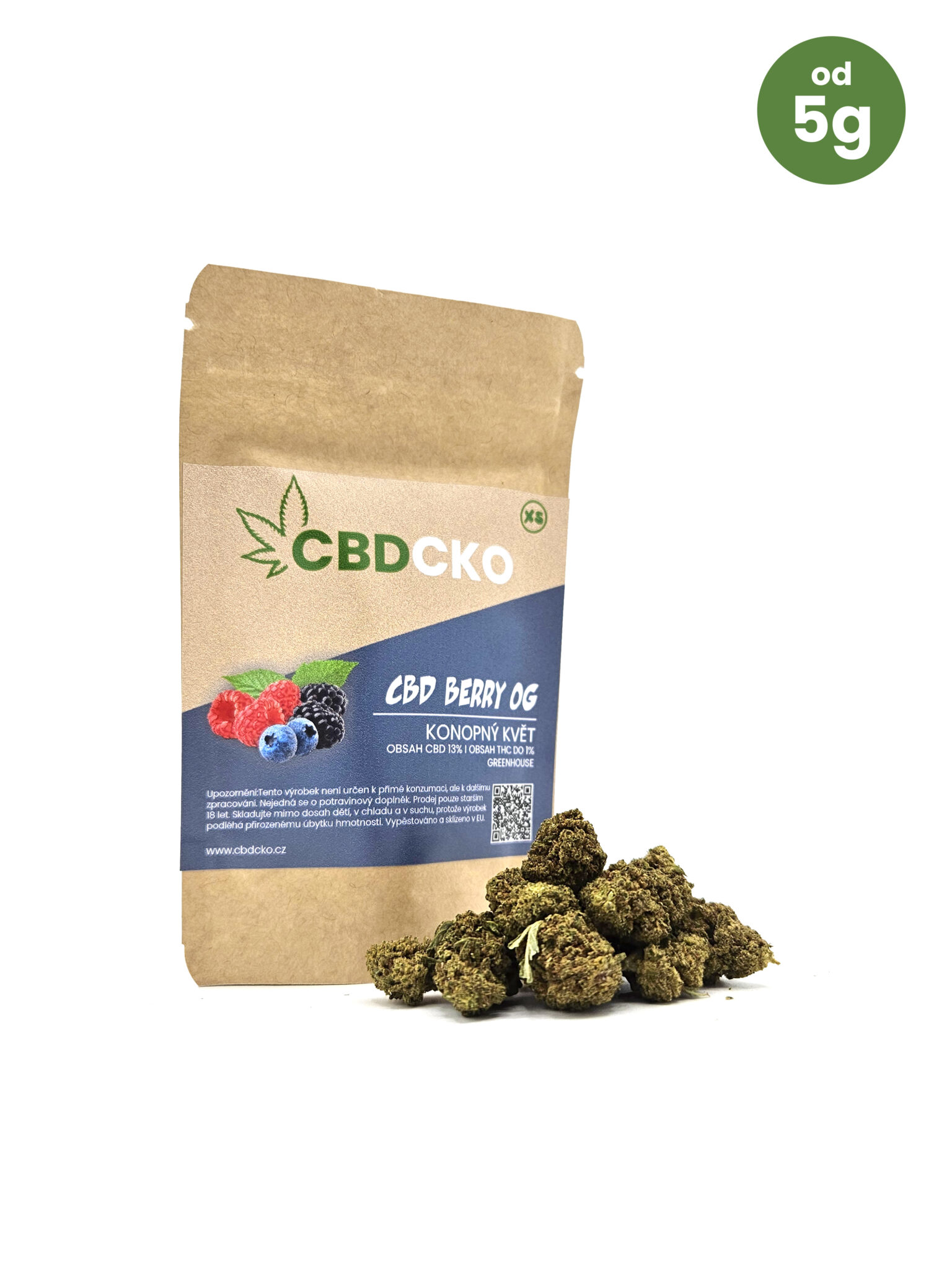 CBD Konopný květ Blueberry 12% CBD Váha: 100 g