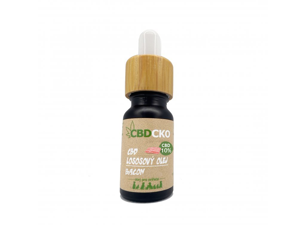 CBDčko 10% CBD olej pro zvířata s příchutí bacon Obsah: 30 ml