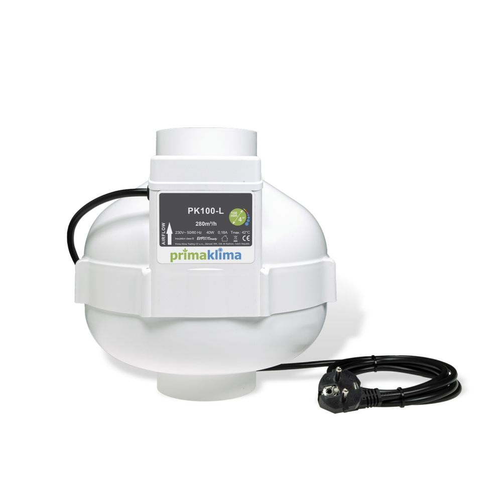Prima Klima PK100-L 100 mm - 280 m3/h, jednorychlostní ventilátor