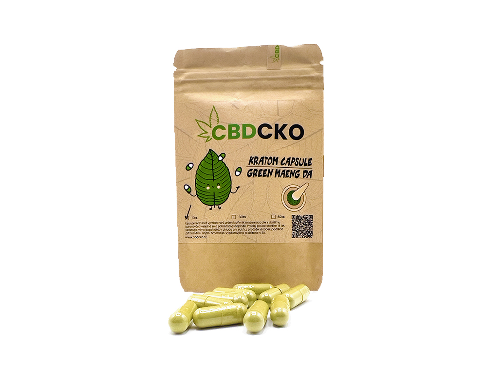 CBDčko Zelený "Green" Kratom Maeng Da Kapsle Počet: 50 ks