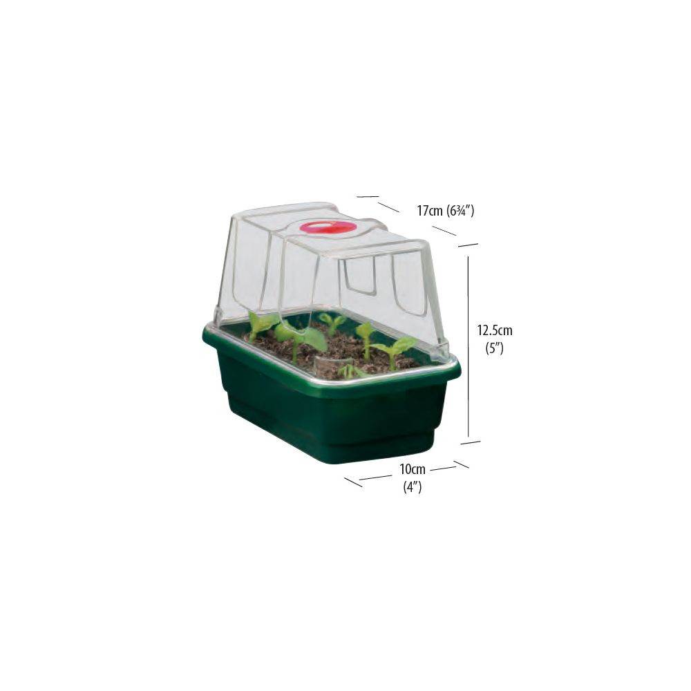 Garland skleník Mini High Dome Propagator Green s drenáží, tvrdý plast, nevyhřívaný, 17x10x12 cm - Obrázek 2