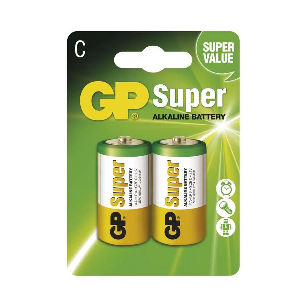 Baterie GP Super LR14 (C), 2 ks ve fólii
