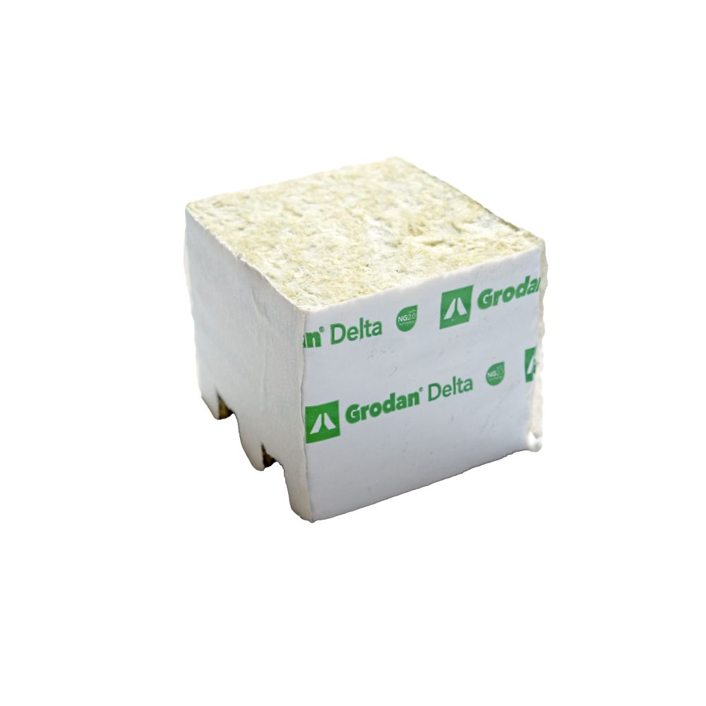 Grodan Delta NG2.0 75x75x65 mm, pěstební rockwool kostka bez díry, 1 ks
