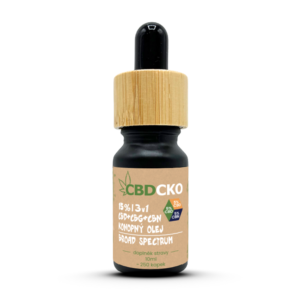 CBDčko Konopný olej 3v1, 5% CBD + 5% CBG + 5% CBN broad spectrum 15%, 10ml