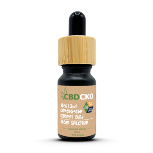 CBDčko Konopný olej 3v1, 15% CBD + 15% CBG + 15% CBN broad spectrum 45%, 10ml
