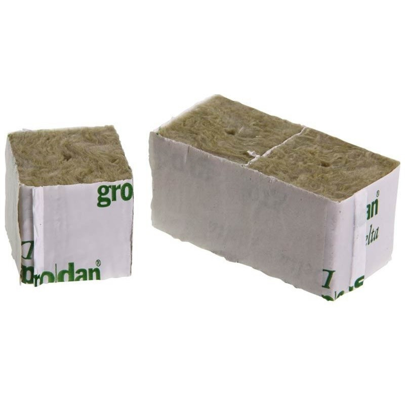 Grodan 40x40x40 mm, sadbovací rockwool kostky s dírou, BOX 2250 KS