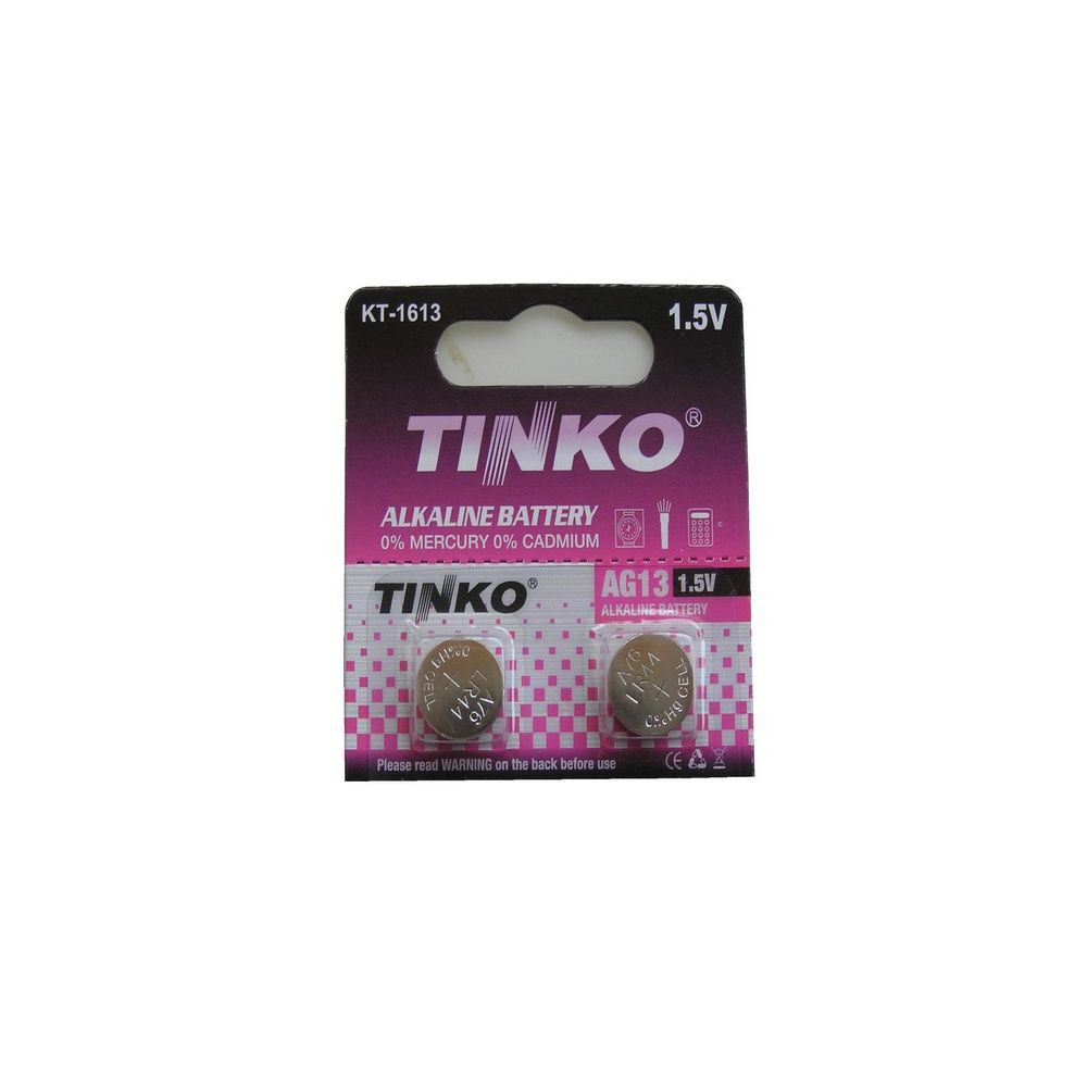 Alkalická knoflíková baterie TINKO LR44, balení 2 ks