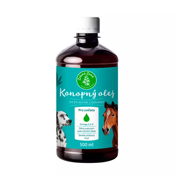 Konopný olej pro zvířata 500 ml, Zelená Země