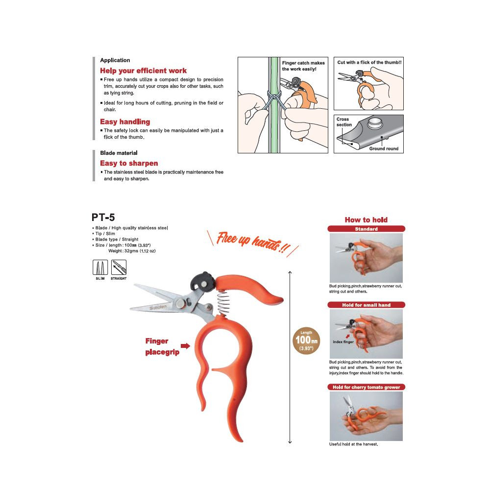 Saboten Hands Free Secateurs, malé nůžky - Obrázek 2