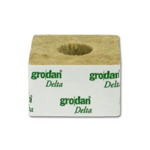 Grodan 75x75x65 mm, pěstební rockwool kostka s dírou 27x40 mm, 1 ks