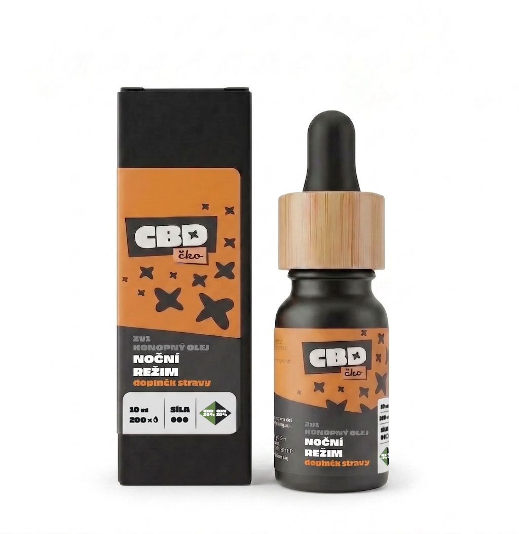 CBDčko CBN+CBD kapky 40% (20+20%) broad spectrum, 10 ml - Noční režim