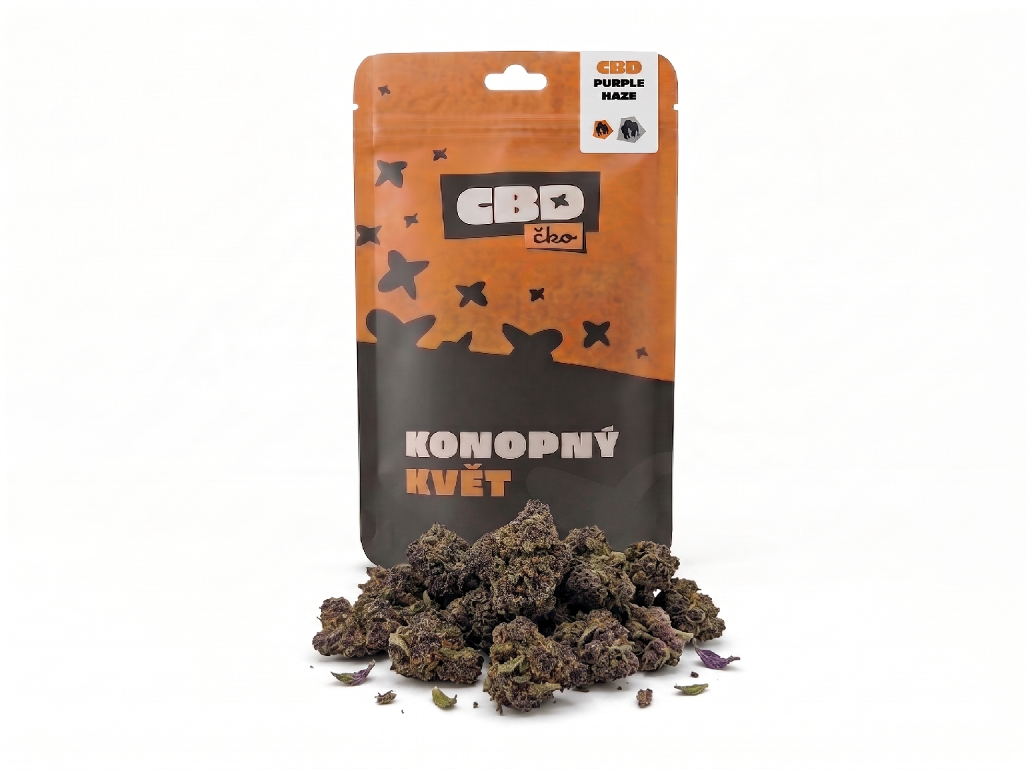 CBDčko CBD květy Purple Haze (malé paličky) Váha: 50 g