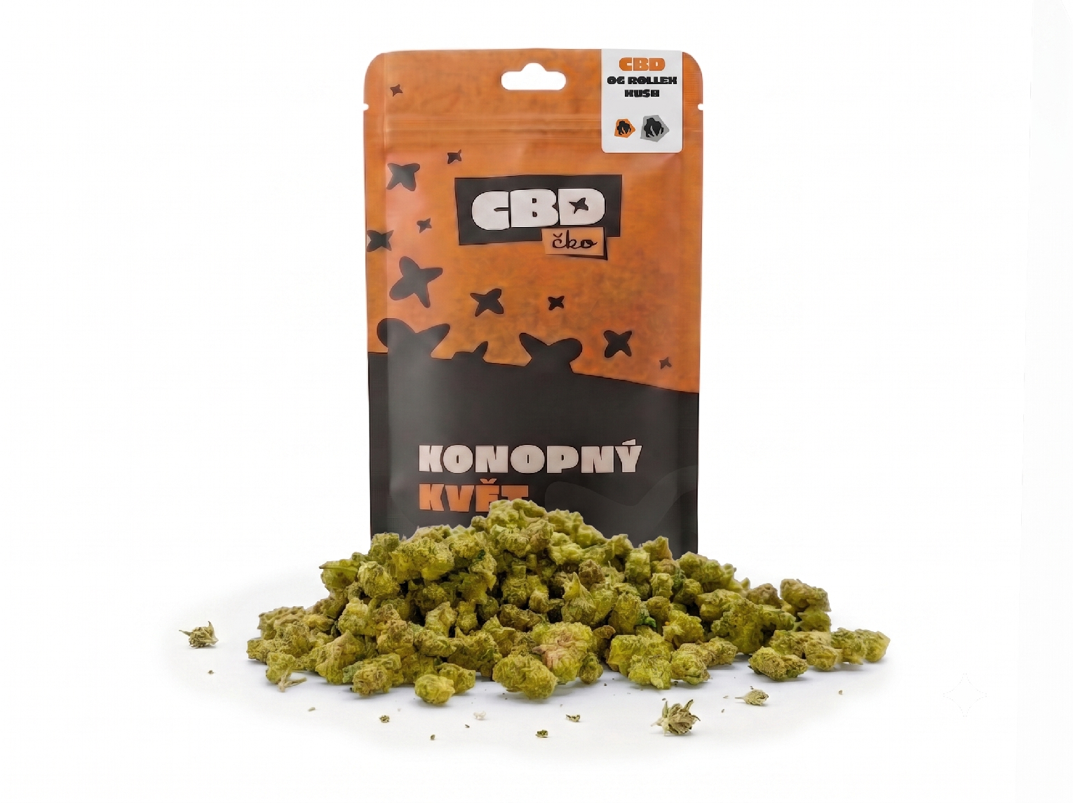 CBDčko CBD květy OG Rollex Kush (malé paličky) Váha: 10 g