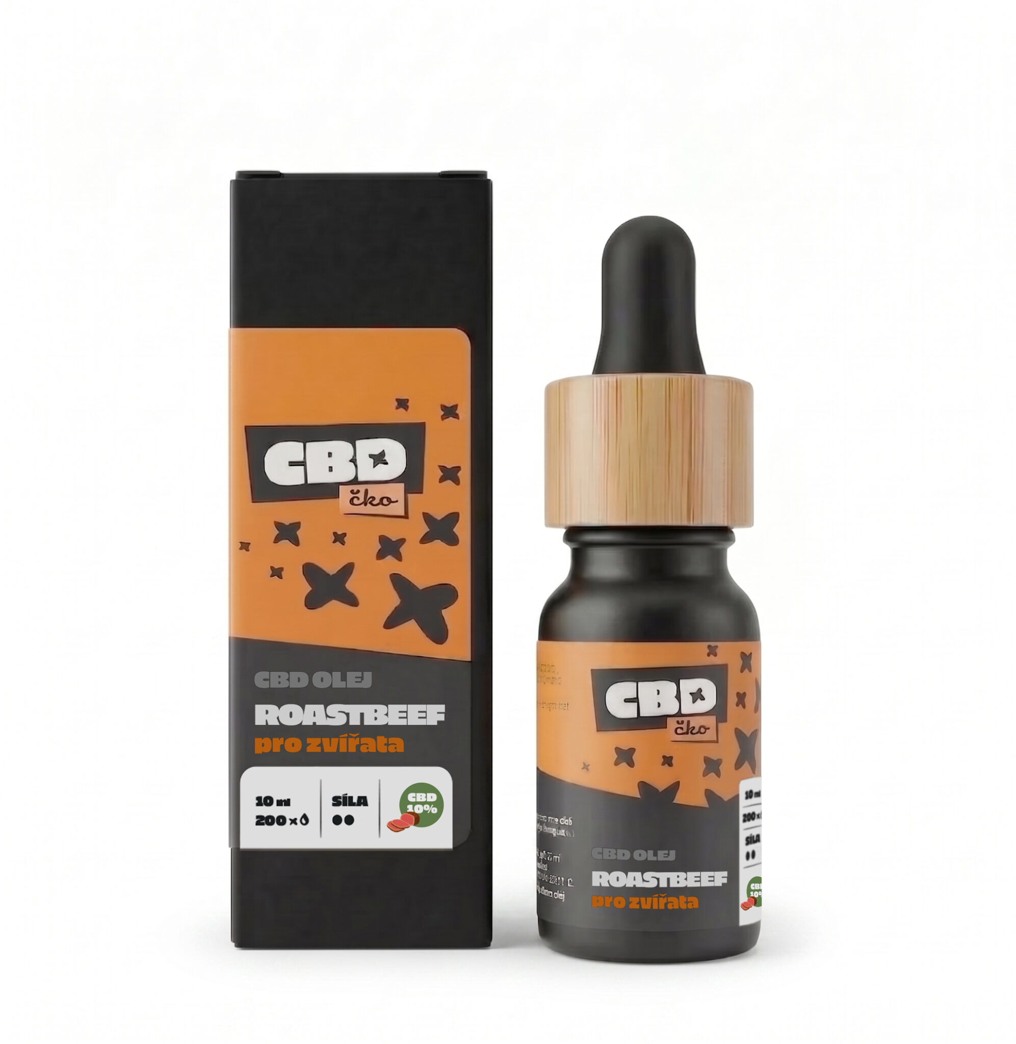 CBDčko CBD kapky pro zvířata 10% s příchutí roastbeef Obsah: 10 ml